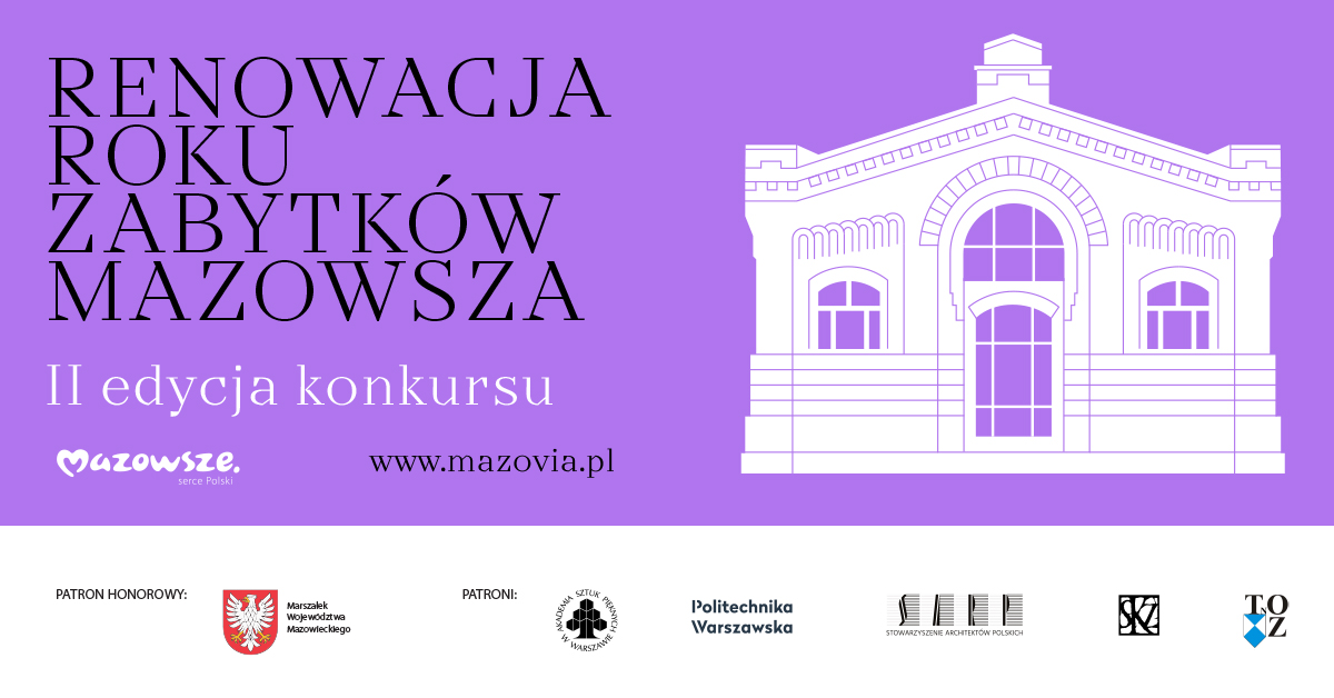 Plakat - II edycja konkursu „Renowacja Roku Zabytków Mazowsza”