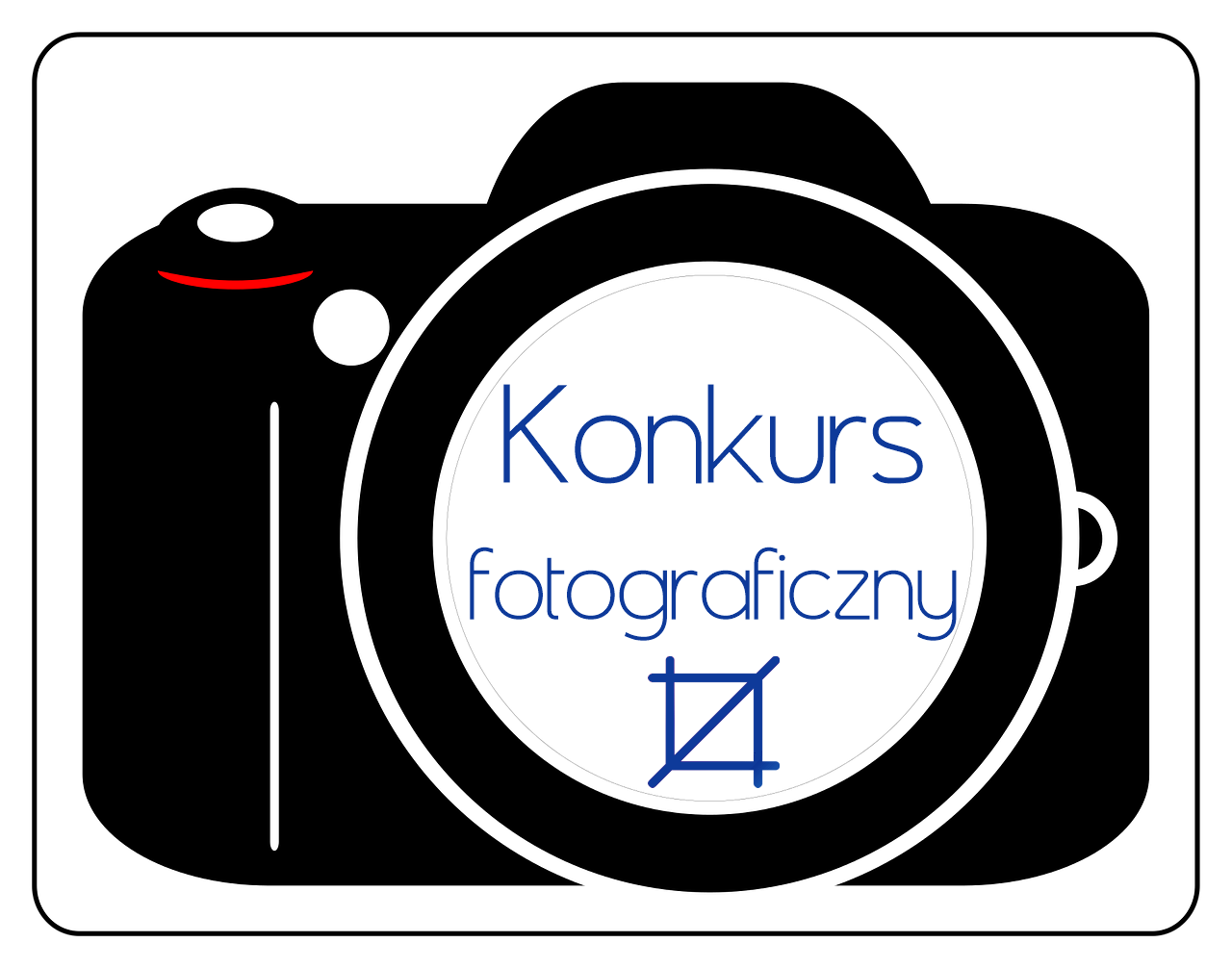 Rysunek aparatu fotograficznego z napisem Konkurs fotograficzny