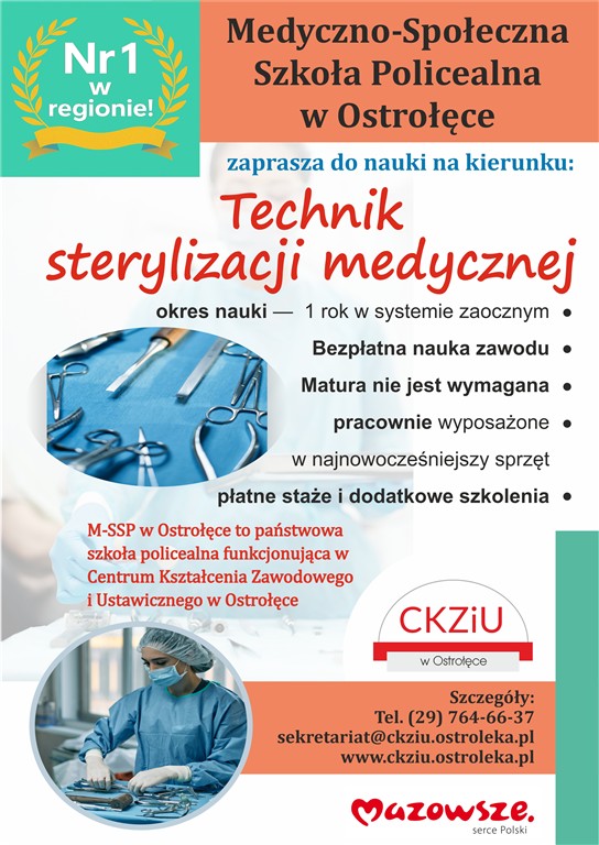 Plakat kierunku: Technik sterylizacji medycznej