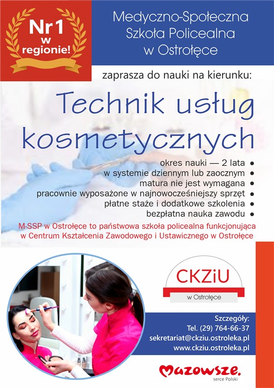 Plakat kierunku: Technik usług kosmetycznych